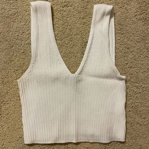 Kendall and Kylie Off White Crop Top